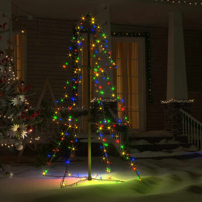 vidaXL Ziemassvētku egle, 160 LED, telpām un āra teritorijai, 78x120cm