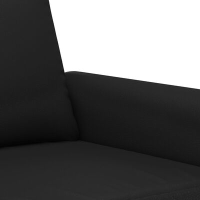 vidaXL divvietīgs dīvāns, melns, 120 cm, mākslīgā āda