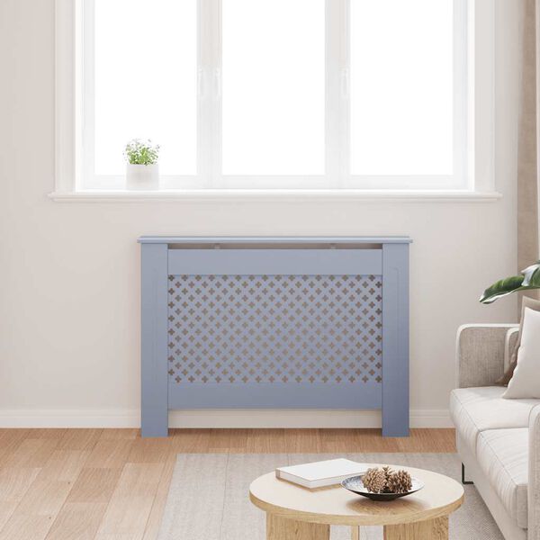 vidaXL radiatora pārsegs, antracītpelēks, 112x19x81,5 cm, MDF