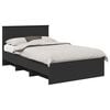 vidaXL Gultas rāmis Melna 120 x 123 cm Inženierijas koks