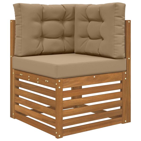 vidaXL Āra dīvāna spilvens 3 pcs Pelēkbrūna Poliesters