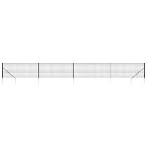 vidaXL stiepļu žogs ar zemes mietiņiem, antracītpelēks, 1x10 m