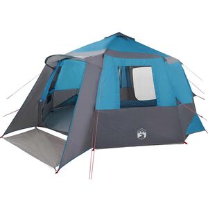 vidaXL Kempinga telts 12 personām Zila un pelēka 500 x 500 x 294 cm