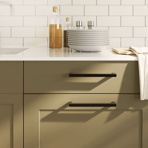 vidaXL skapja rokturi, 5 gab., melni, 192 mm, nerūsējo&scaron;ais tērauds