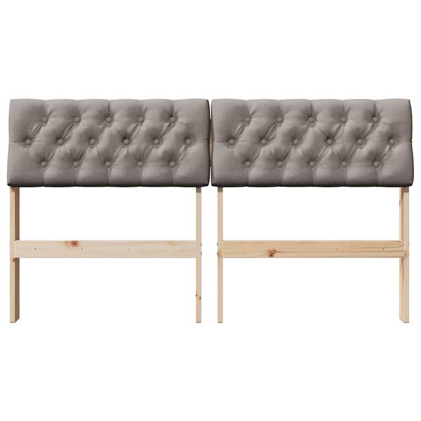 vidaXL Mīkstināts gultas galvgalis Pelēkbrūna 135 cm