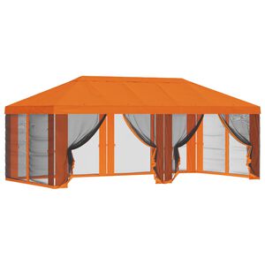 vidaXL Paviljona pārsegs ar sānu sienām Oranža 600,5 x 300,5 cm