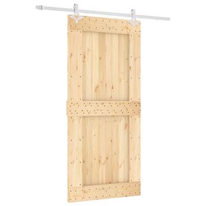 vidaXL Slīdo&scaron;ās durvis 95 x 210 cm Cieta priedes koks (neapstrādāts)
