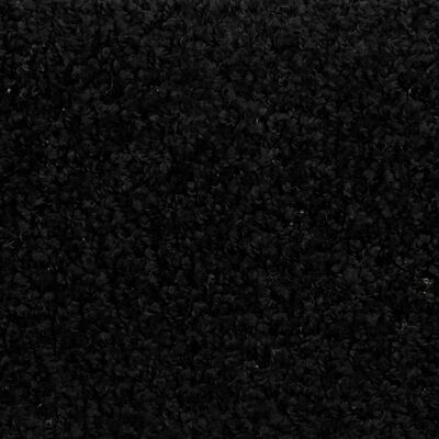 vidaXL kāpņu paklāji, 15 gab., 65x21x4 cm, melni
