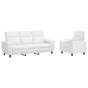 vidaXL Dīvānu komplekts 2 pcs Balts Audums