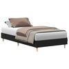 vidaXL Gultas rāmis Melns ozolkoks 203 x 101 x 25 cm Inženierijas koks