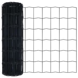 vidaXL Eiropas žogs Pelēka 0.4 x 25 m PVC pārklāts dzelzs