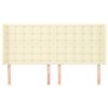 vidaXL galvgalis ar malām, 183x16x118/128 cm, krēmkrāsas mākslīgā āda