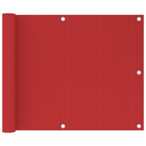 vidaXL balkona aizslietnis, 75x500 cm, sarkans HDPE
