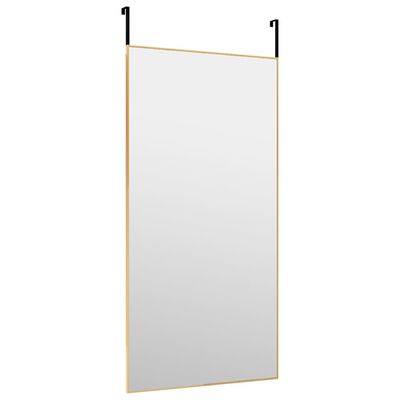 vidaXL durvju spogulis, zelta krāsa, 50x100 cm, stikls un alumīnijs
