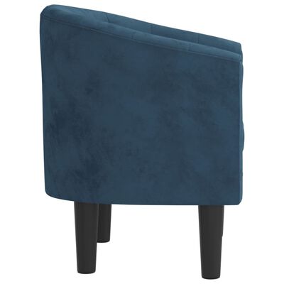 vidaXL atpūtas krēsls, tumši zils samts