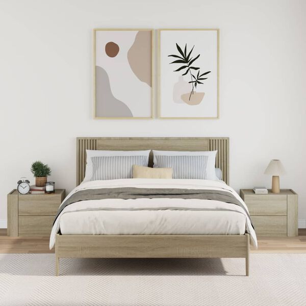 vidaXL sienas naktsskapī&scaron;i, 2 gab., ozolkoka krāsa, 45x30x35 cm