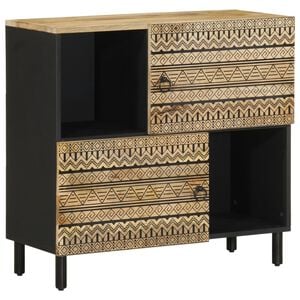 vidaXL kumode, 80x33,5x75 cm, neapstrādāts mango masīvkoks