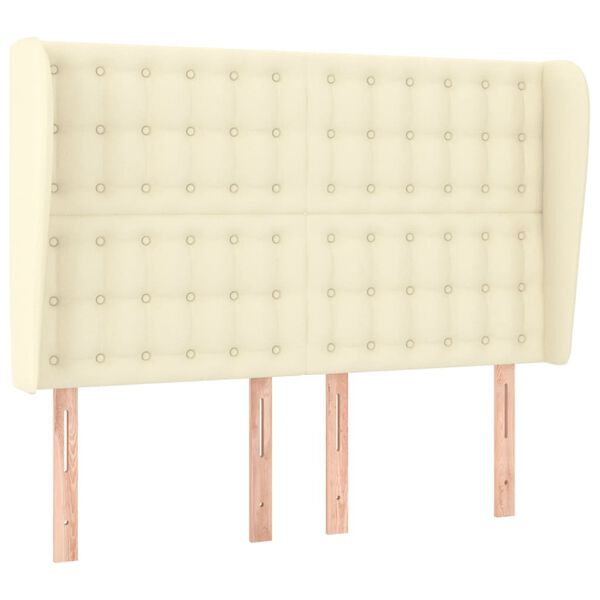 vidaXL galvgalis ar malām, 147x23x118/128 cm, krēmkrāsas mākslīgā āda