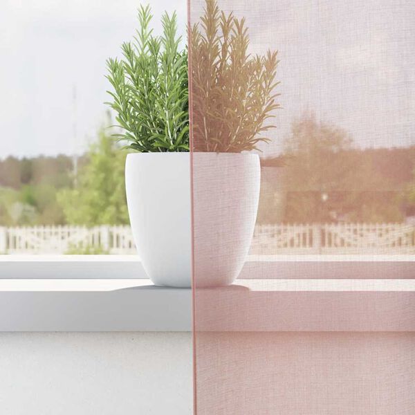 vidaXL voile aizkari ar starplikām, 2 gab., rozā, 140x260 cm