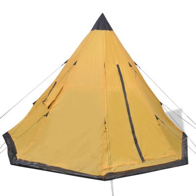 vidaXL telts 4 personām, dzeltenā krāsā