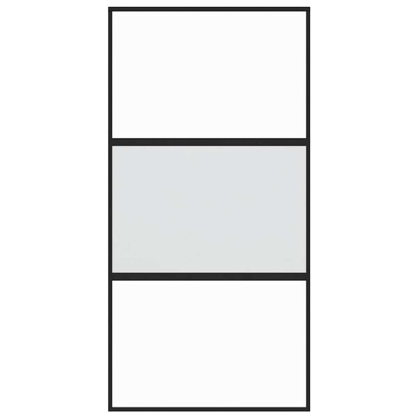 vidaXL bīdāmās durvis, melnas, 102,5x205 cm, rūdīts stikls, alumīnijs