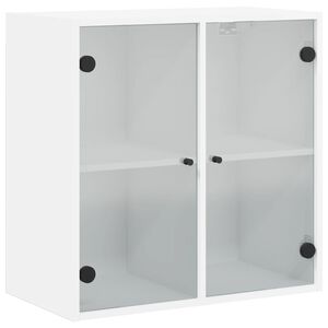 vidaXL skapītis ar stikla durvīm, balts, 68x37x68,5 cm