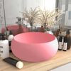vidaXL izlietne, apaļa, 40x15 cm, matēta rozā keramika