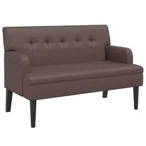vidaXL sols ar atzveltni, brūns, 112x65,5x75 cm, mākslīgā āda