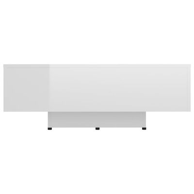 vidaXL kafijas galdiņš, 85x55x31 cm, spīdīgi balts, skaidu plāksne