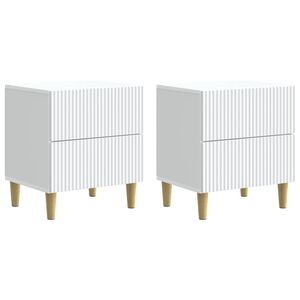 vidaXL Nakts skapītis 2 pcs Balts 43 x 34,5 x 48 cm Inženierijas koks
