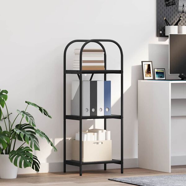 vidaXL Grāmatu plaukts Melns ozolkoks 40 x 30 x 109 cm