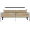 vidaXL gultas rāmis bez matrača, metāls, 193x203cm, ozolkoka imitācija