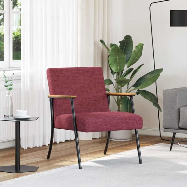 vidaXL atpūtas krēsls Vīna sarkans 59 x 75 x 78 cm audums