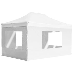 vidaXL saliekama nojume ar sānu sienām, 4,5x3 m, alumīnijs, balta