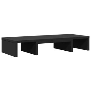 vidaXL monitora paliktnis, melns, 60x24x10,5 cm, konstruēts koks