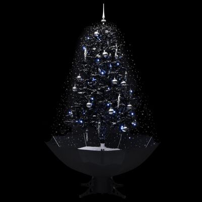 vidaXL mākslīgā Ziemassvētku egle ar pamatni, melna, 170 cm, PVC