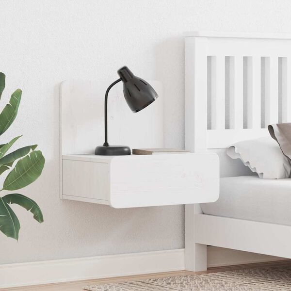 vidaXL Naktsgaldiņ&scaron; 2 pcs Balts 44 x 32,5 x 40 cm Priedes masīvkoks