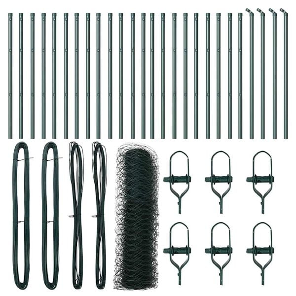 vidaXL Žoga āķis Zaļa 50 x 0,6 m (36 mm siets) Tērauds un PVC