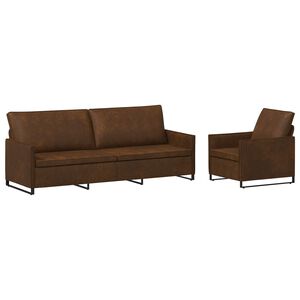 vidaXL Dīvānu komplekts 2 pcs Brūna Mākslīgais zam&scaron;s