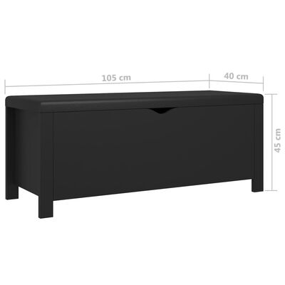vidaXL uzglabāšanas kaste, melna, 105x40x45 cm, skaidu plāksne