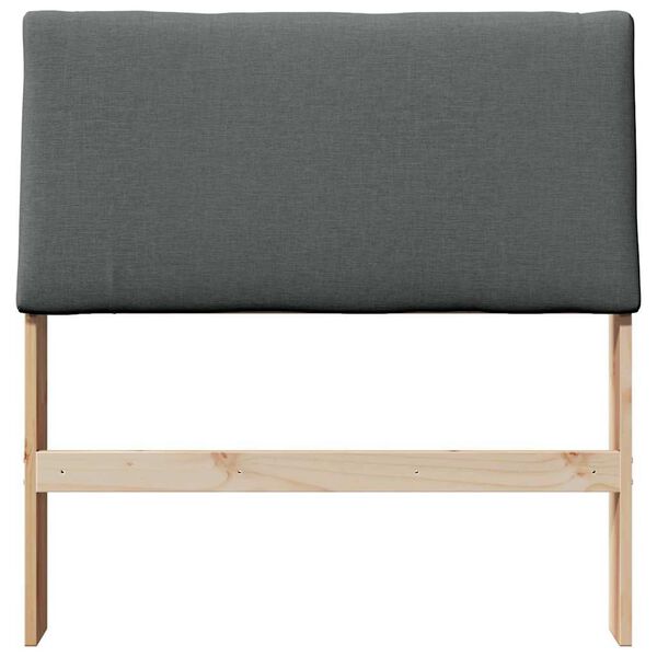 vidaXL Mīkstināts gultas galvgalis Tum&scaron;i pelēks 90 cm