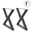 vidaXL ēdamgalda kājas, 2 gab., antracīta krāsa, 90x(72-73,3) cm, tērauds