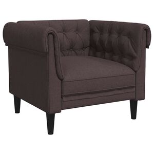 vidaXL Chesterfield atpūtas krēsls, tum&scaron;i brūns audums