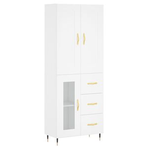 vidaXL augstais skapis, balts, 69,5x34x180 cm, inženierijas koks