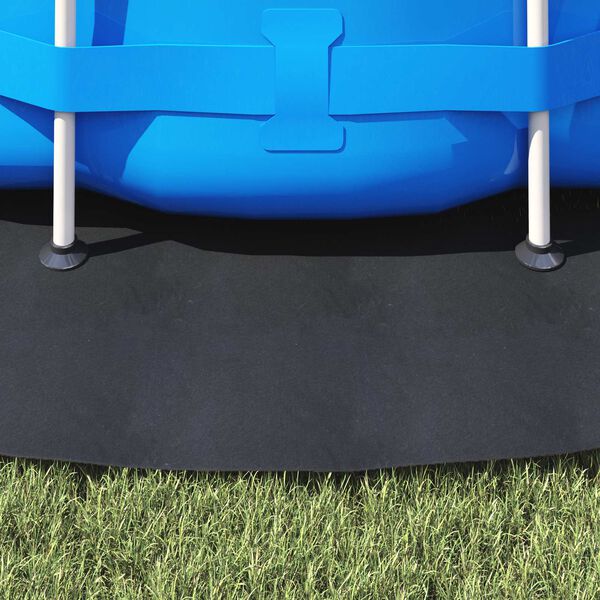 vidaXL Baseina grīdas pārklājs Melna &Oslash; 366 cm Nesintētā auduma