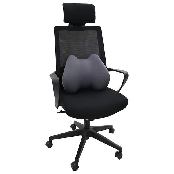 vidaXL Muguras spilvens Pelēks Atmiņas putas 40 x 32 x 14 cm