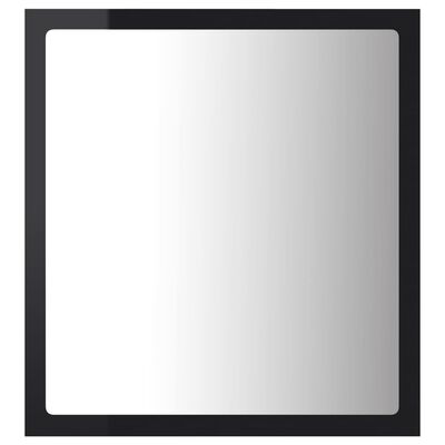 vidaXL vannasistabas spogulis, LED, spīdīgi melns, 40x8,5x37cm, akrils