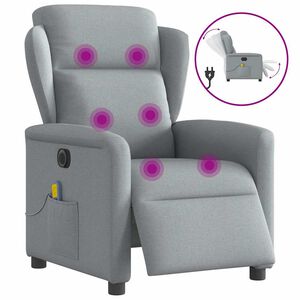 vidaXL elektrisks masāžas krēsls, atgāžams, gai&scaron;i pelēks audums