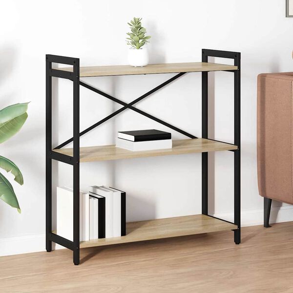 vidaXL Grāmatu plaukts Sonoma ozols 80 x 30 x 85 cm Inženierijas koks