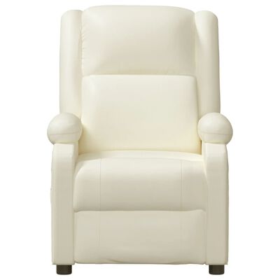vidaXL elektrisks masāžas krēsls, balta mākslīgā āda